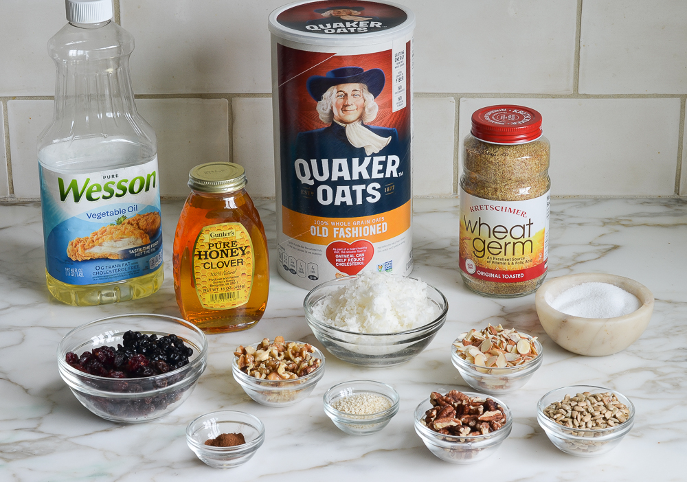 ingredients for homemade granola