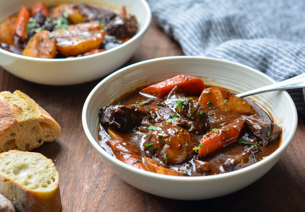 Bowls of beef stew.