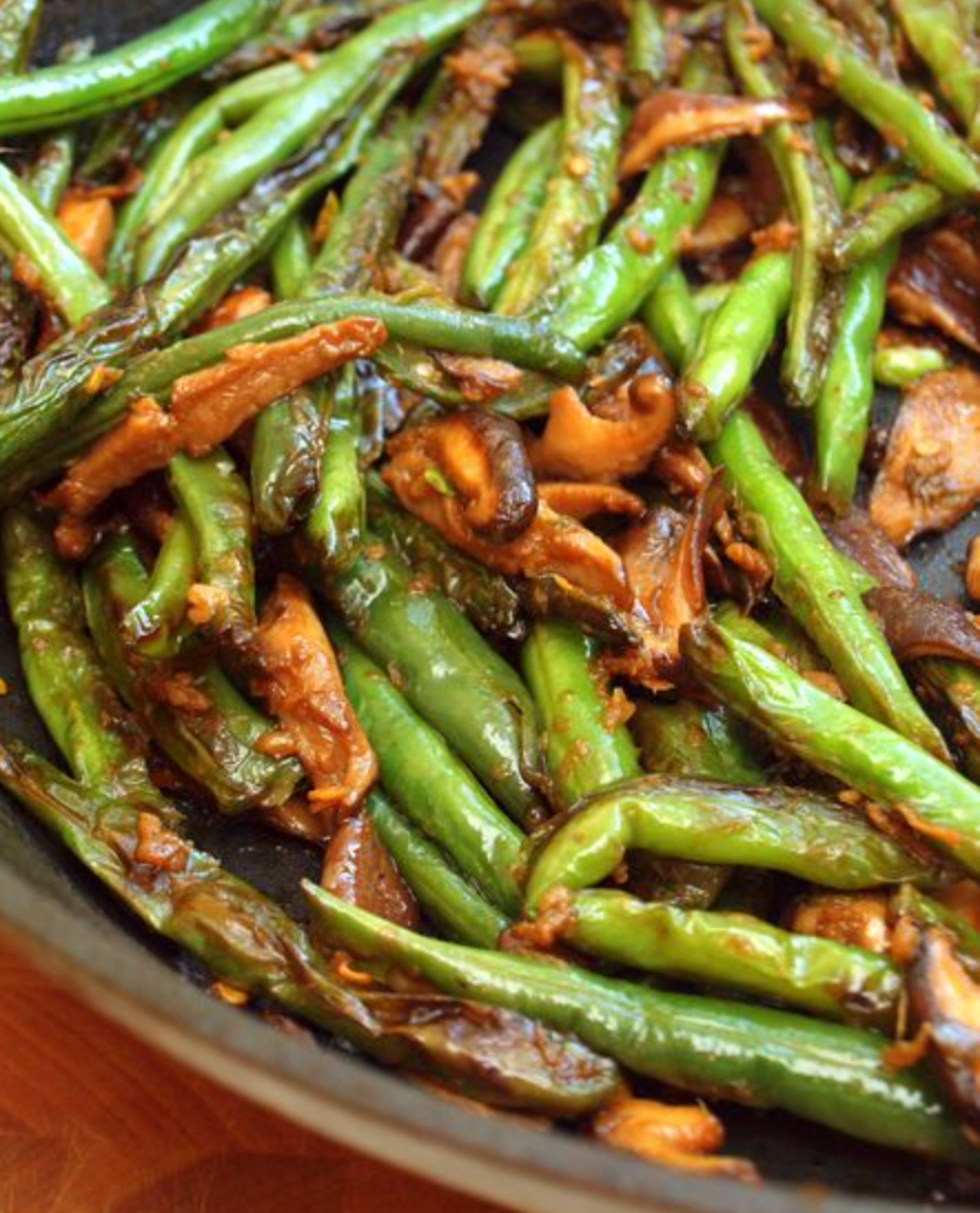 Stir Fried Szechuan Green Beans Shiitake Mushrooms   Szechuan Green Beans 1 