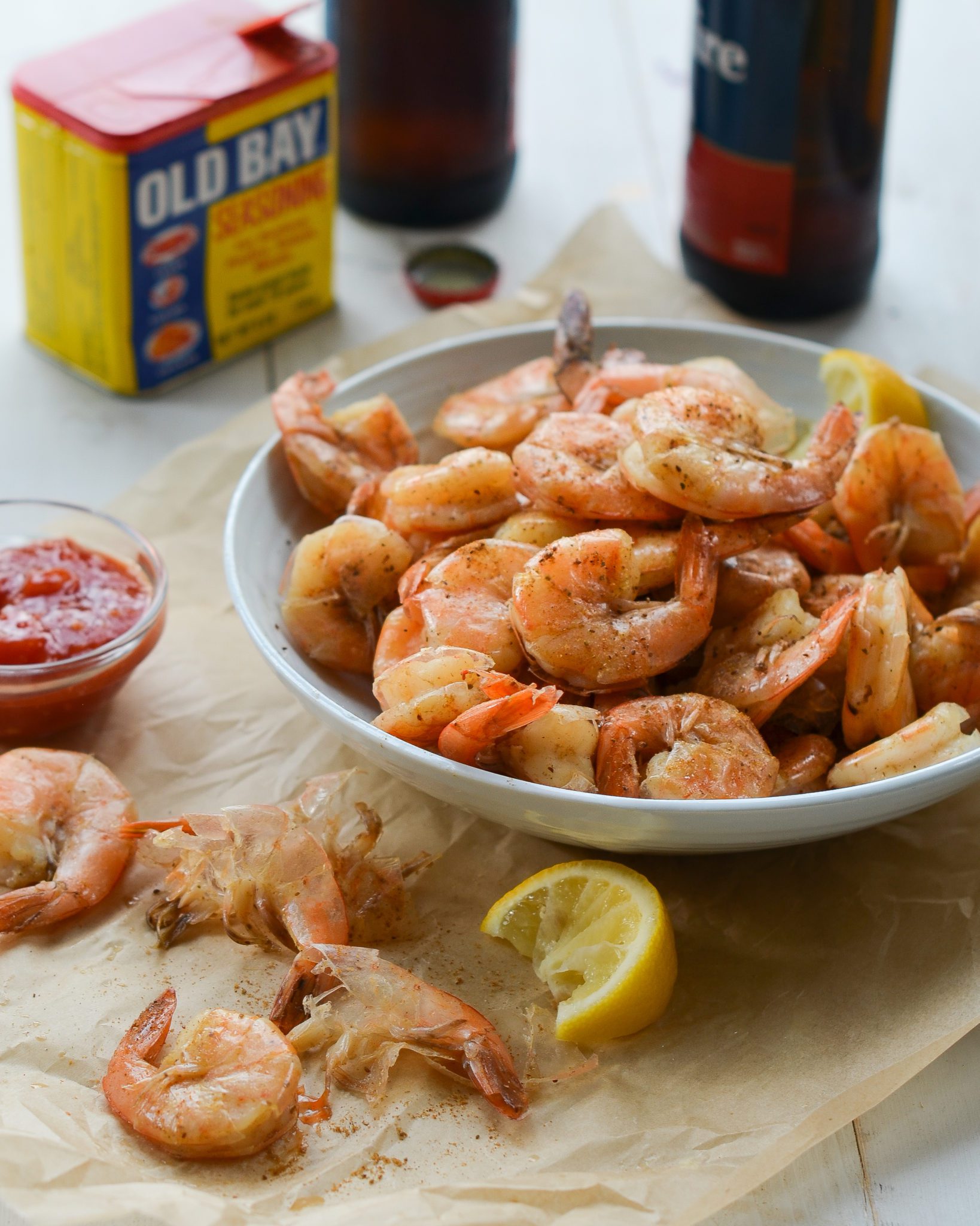 Peel n' Eat Shrimp with Homemade Cocktail Sauce
