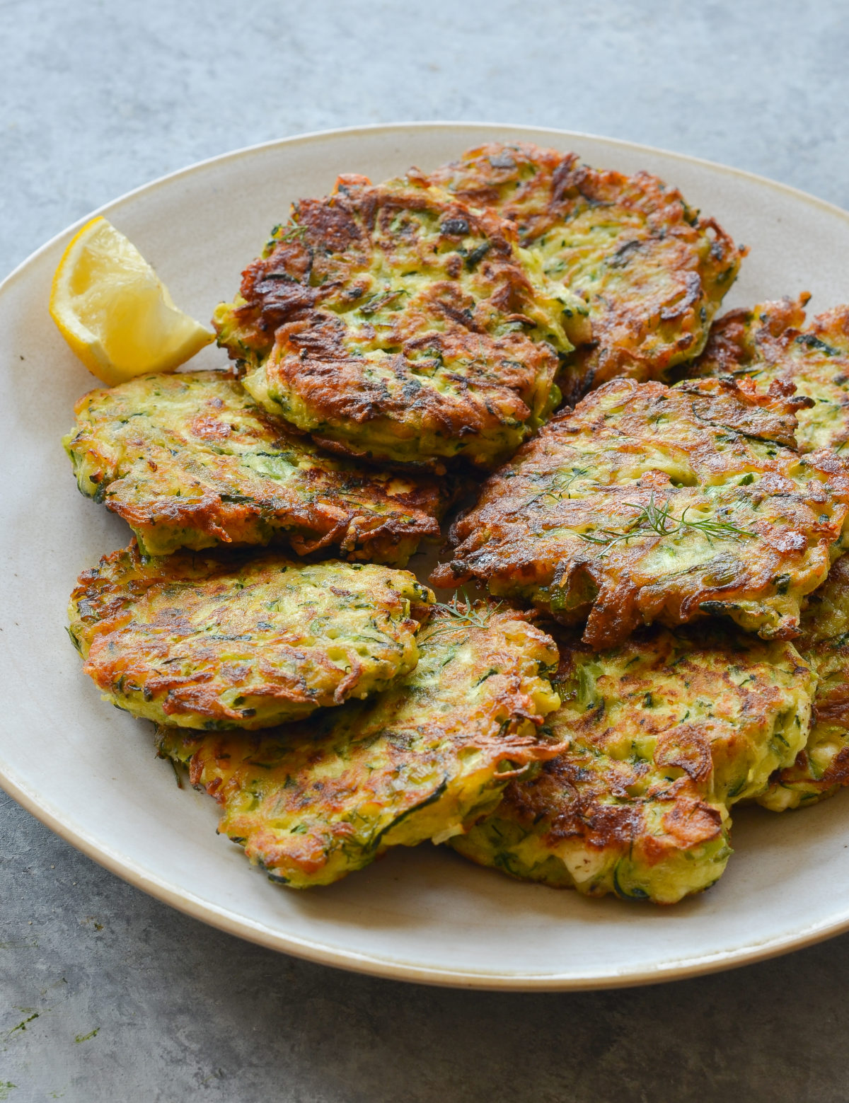 Zucchini Fritters with Feta and Dill - Once Upon a Chef