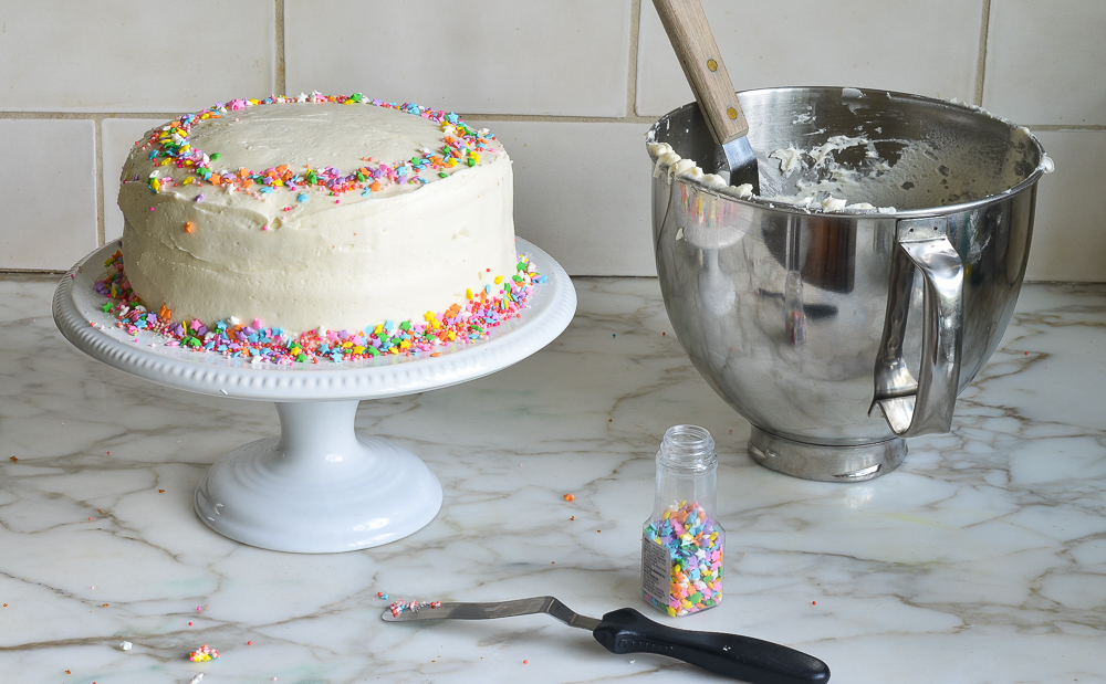 Vanilla Birthday Cake With Old-Fashioned Vanilla Buttercream - Once ...