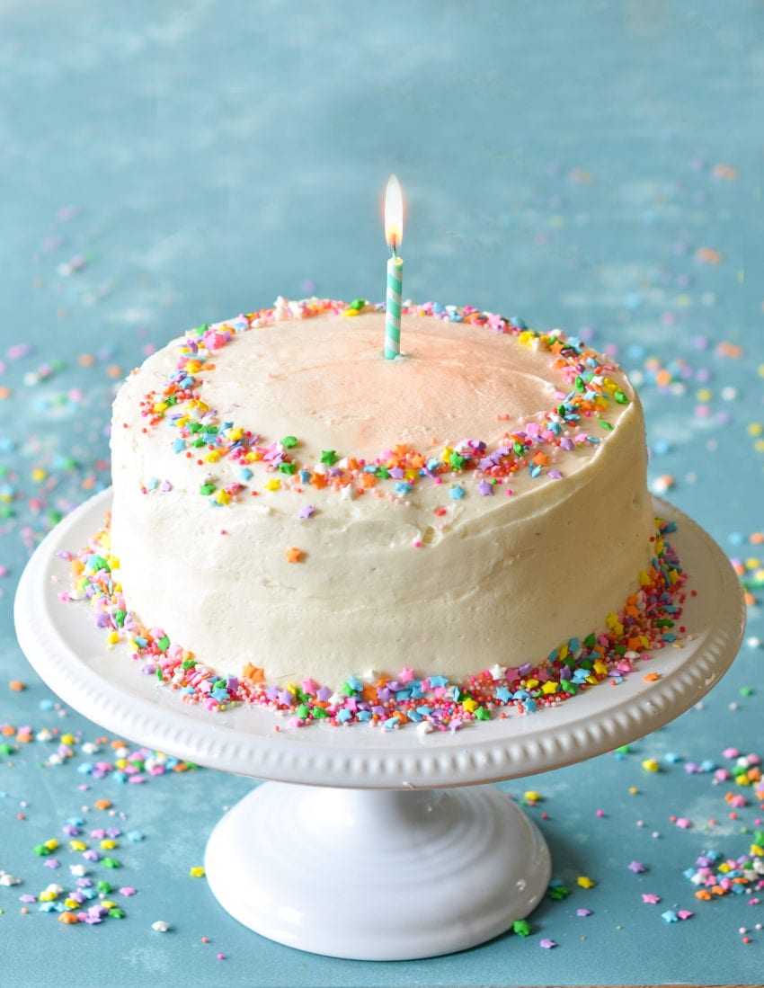 Vanilla Birthday Cake with Old-Fashioned Vanilla Buttercream - Once ...