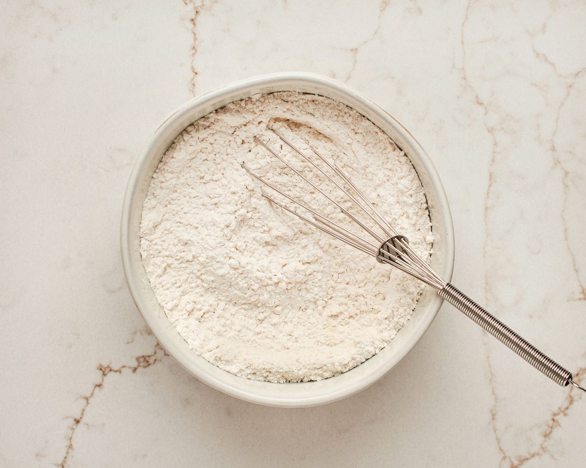 dry ingredients whisked in bowl