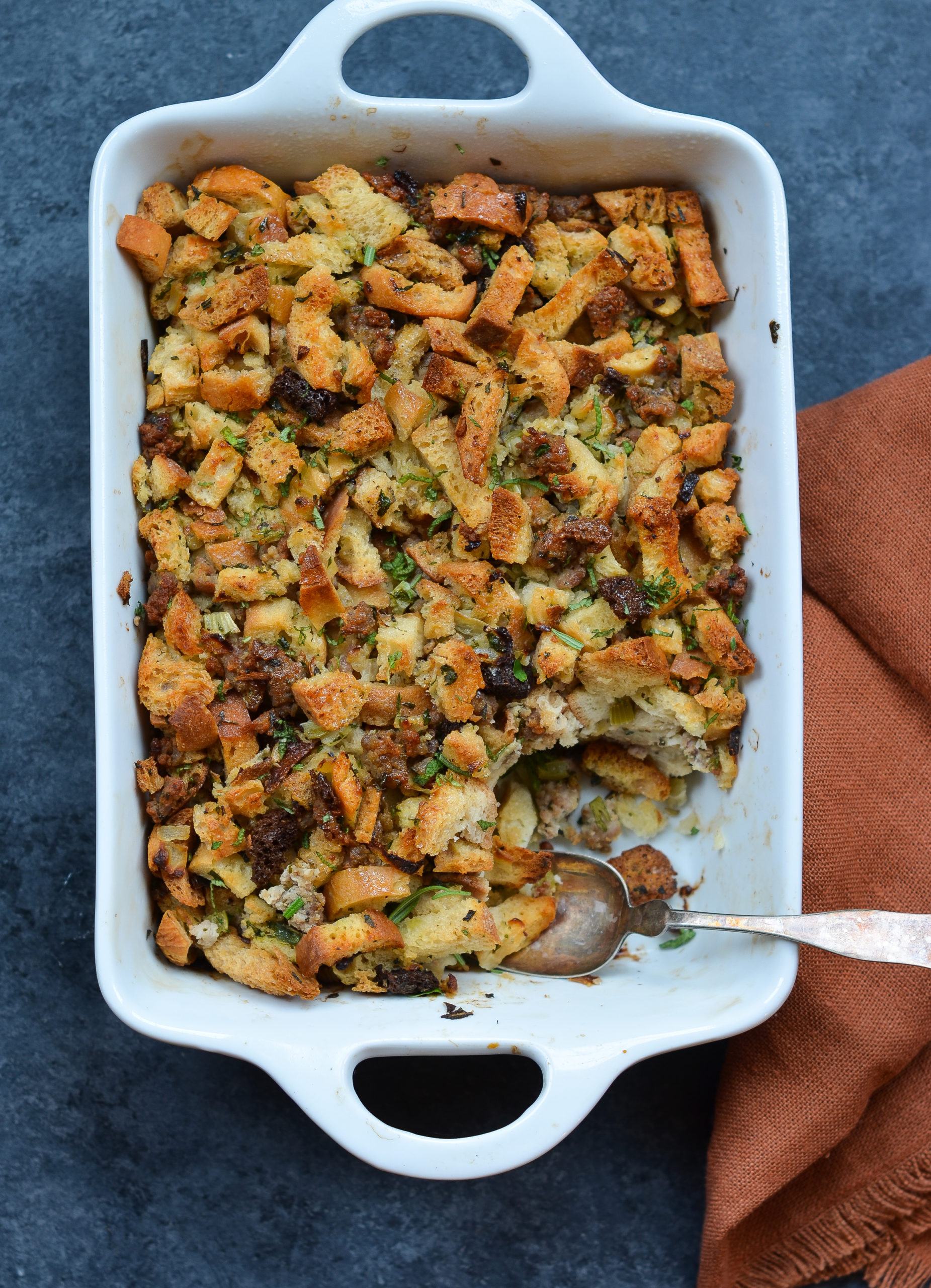An Easy Sausage & Sage Stuffing Recipe From Roy - nocrumbsleft