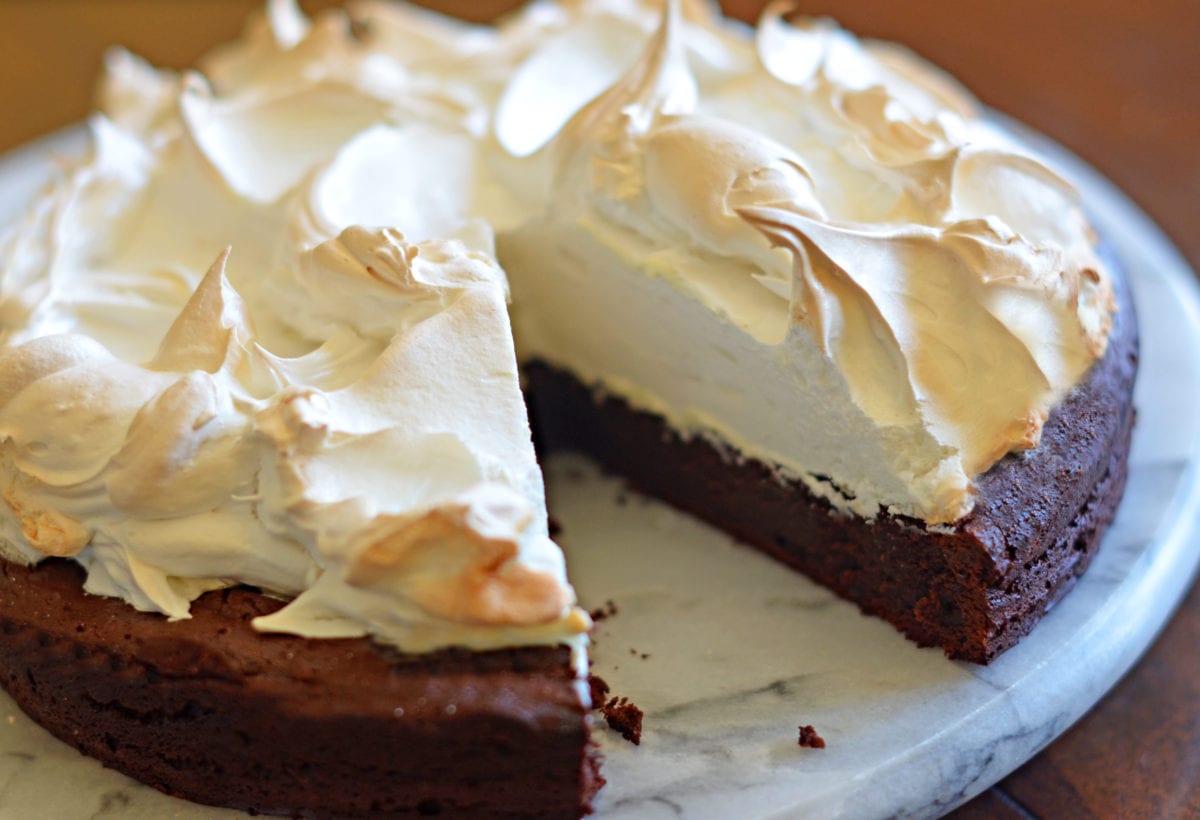 Flourless Chocolate Cake with Meringue Topping - Once Upon a Chef