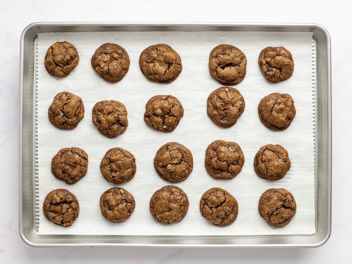 baked double chocolate chip cookies