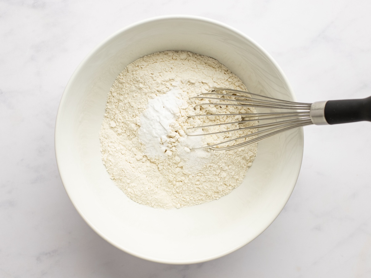 dry ingredients in bowl in whisk