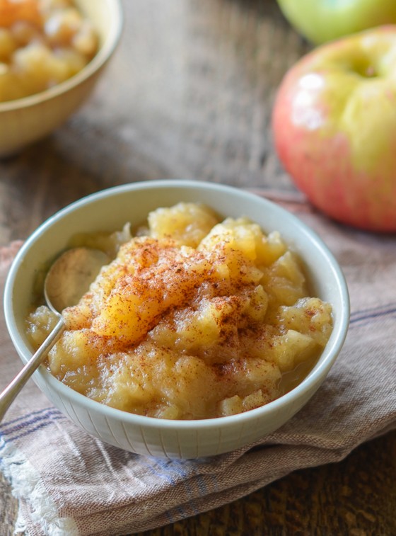 bowl of homemade applesauce