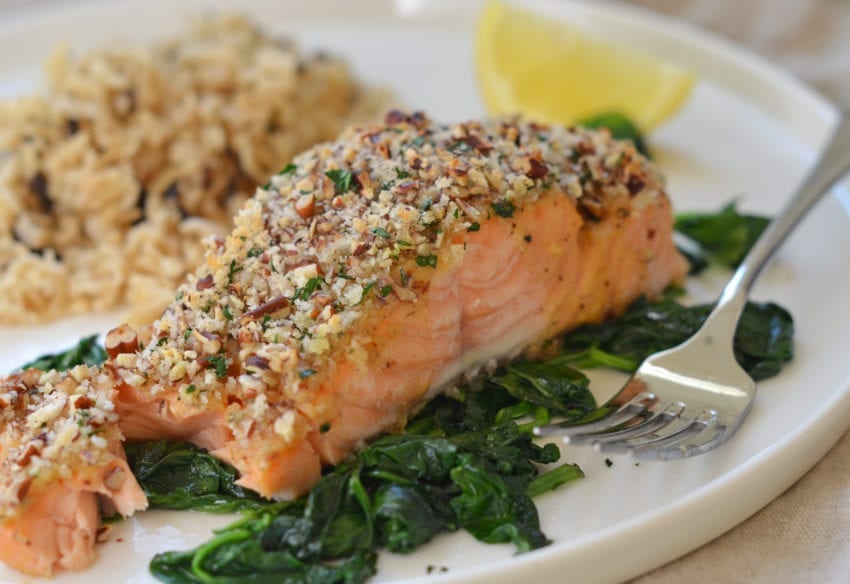 Baked Salmon with Honey Mustard and Pecan-Panko Crust - Once Upon a Chef