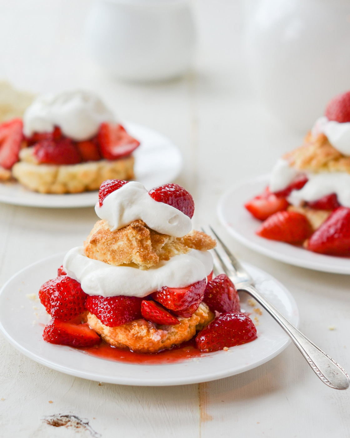 Plates of Strawberry Shortcake.