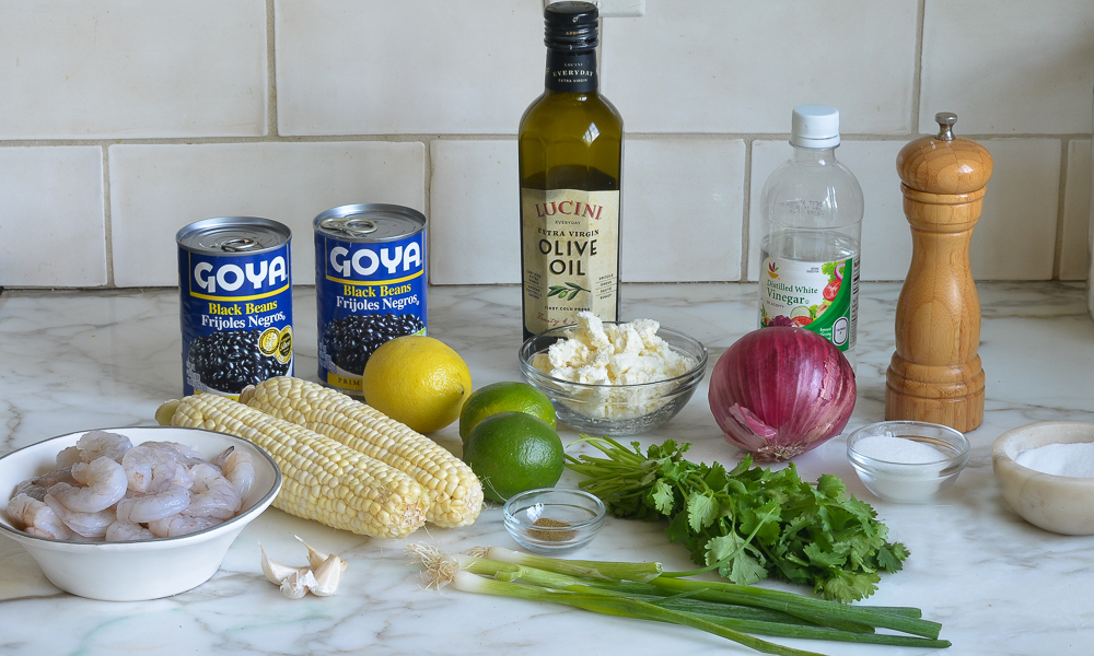 Black Bean Shrimp Salad with Corn & Pickled Onions - Once Upon a Chef