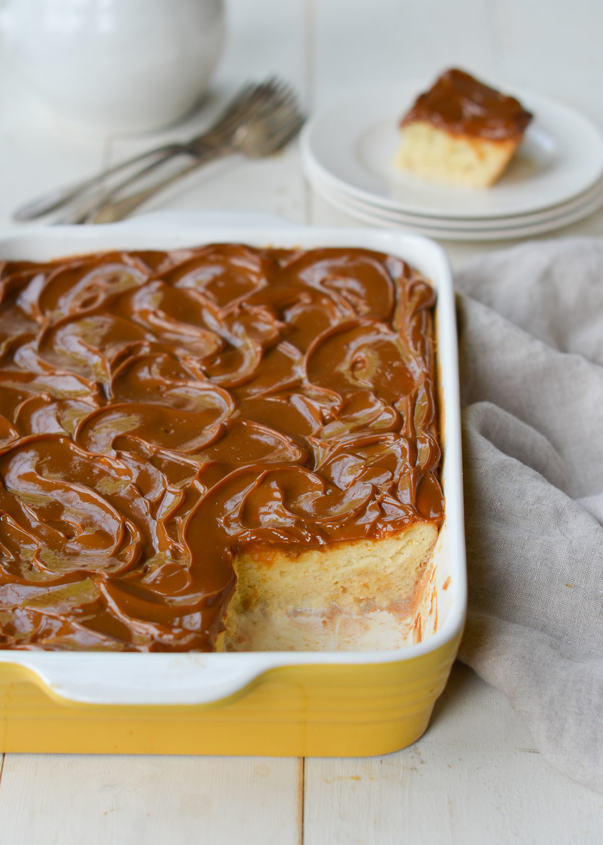 Tres Leches Cake with Dulce de Leche Glaze - Once Upon a Chef