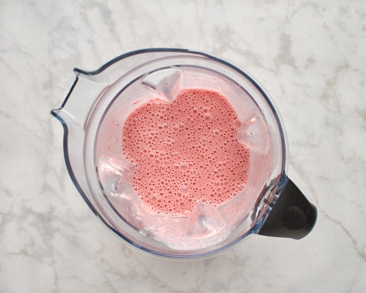 blended base for strawberry frozen yogurt.