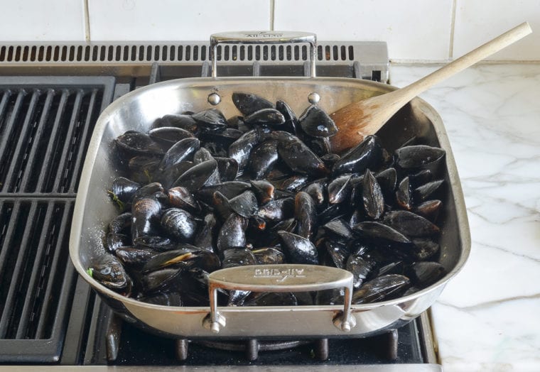 Steamed Mussels In Garlicky Wine Broth - Once Upon A Chef