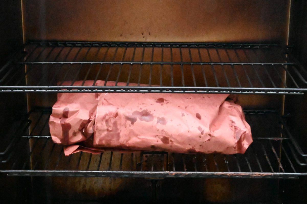 wrapped brisket in smoker