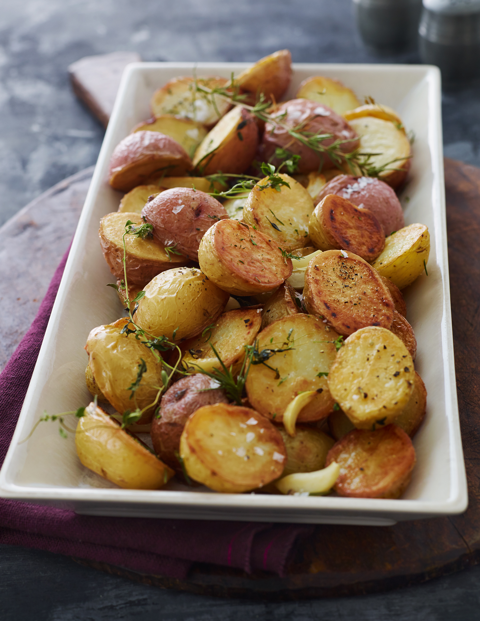 Garlic and Lemon Roasted Mini Potatoes - Seasons and Suppers