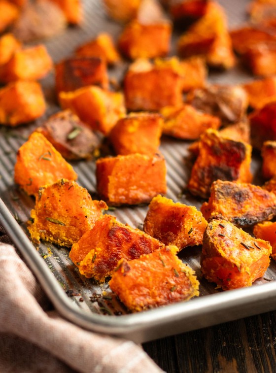 roasted potatoes tossed with remaining rosemary