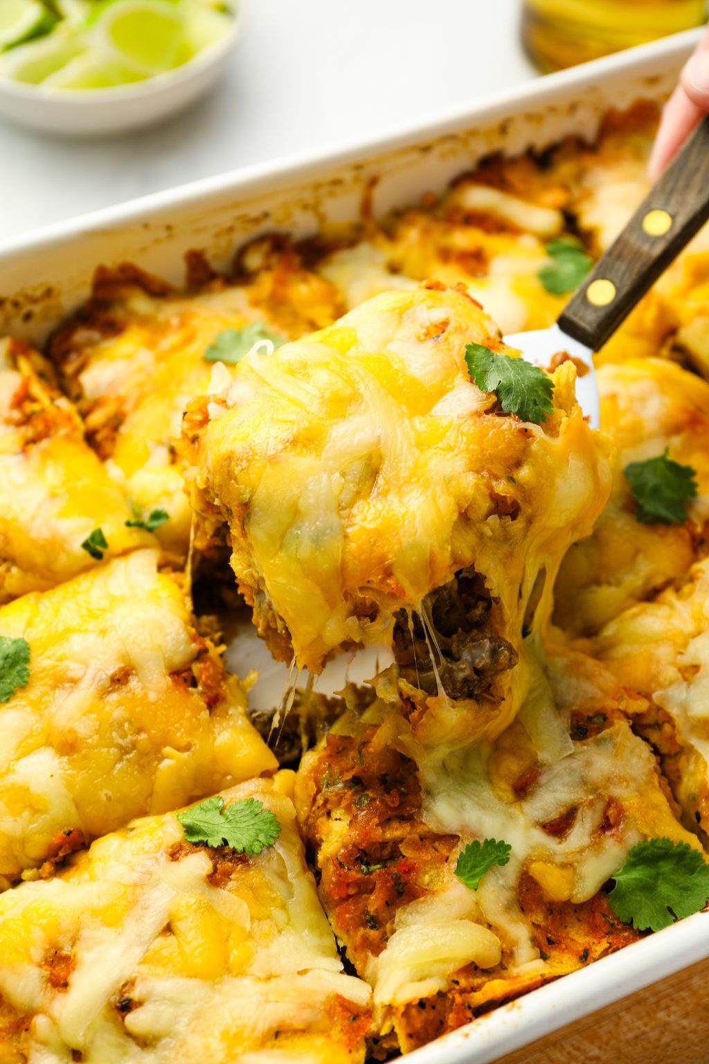 Stacked Beef Enchiladas (AKA Mexican Lasagna) - Once Upon A Chef