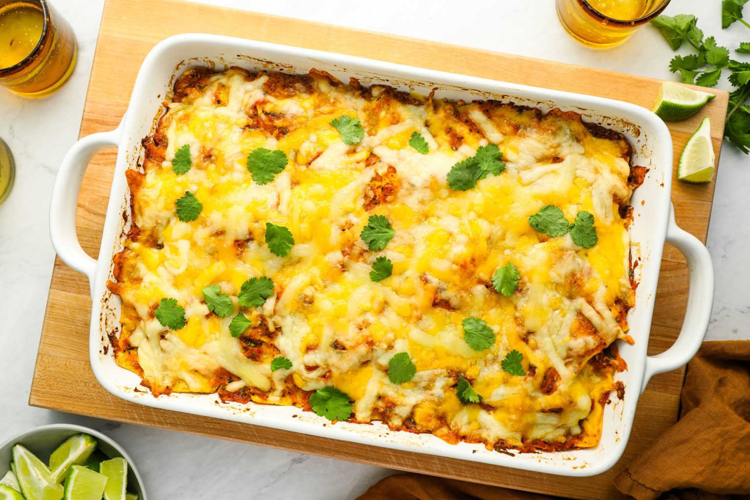 Stacked Beef Enchiladas (AKA Mexican Lasagna) - Once Upon a Chef