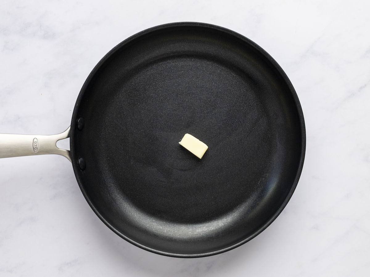 teaspoon of butter in nonstick pan