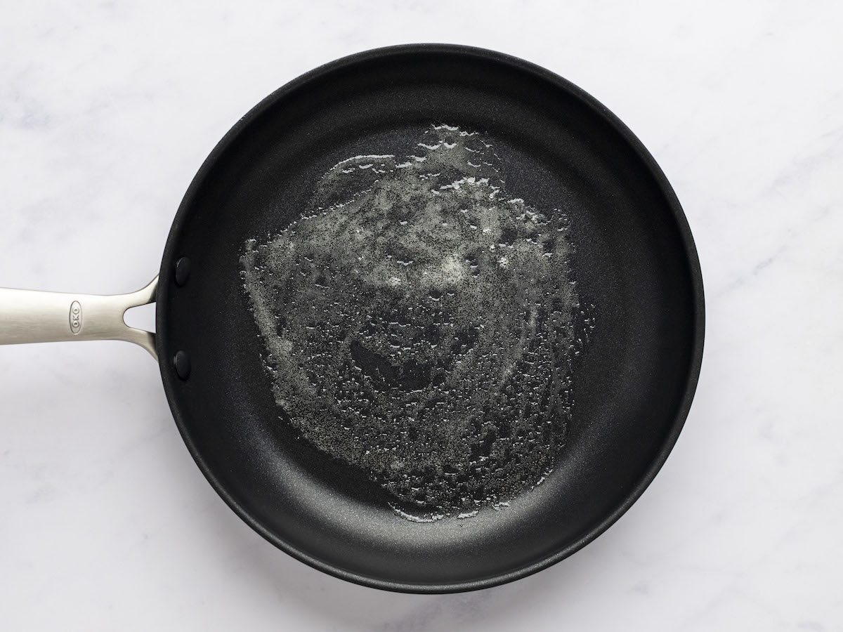 melted butter in medium non-stick pan