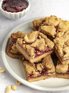 pb&j bars stacked on plate