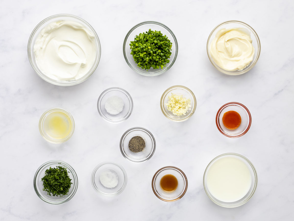 ingredients for ranch dressing.
