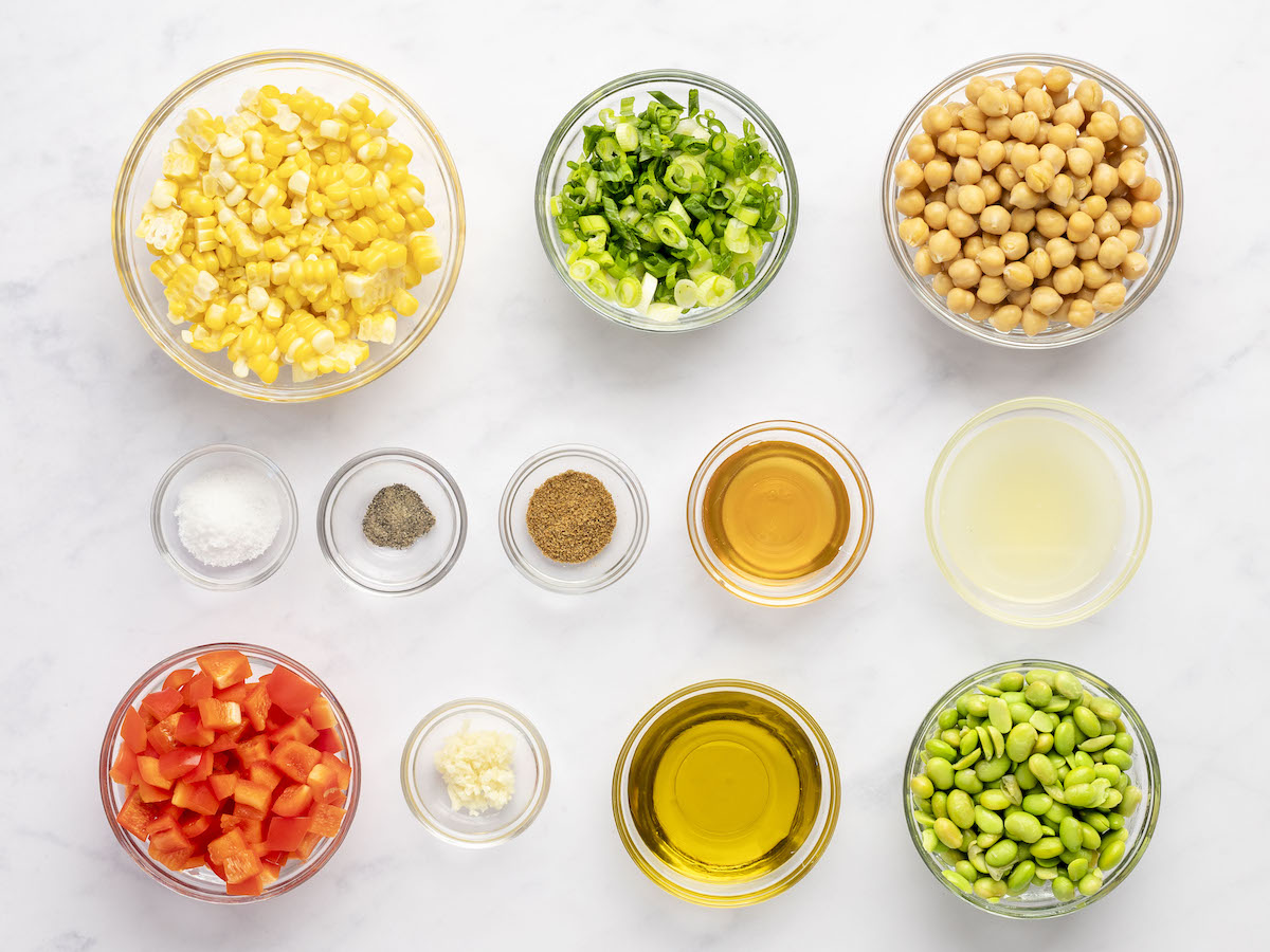 Chickpea, Corn & Red Pepper Salad with Honey-Lime Vinaigrette Ingredients