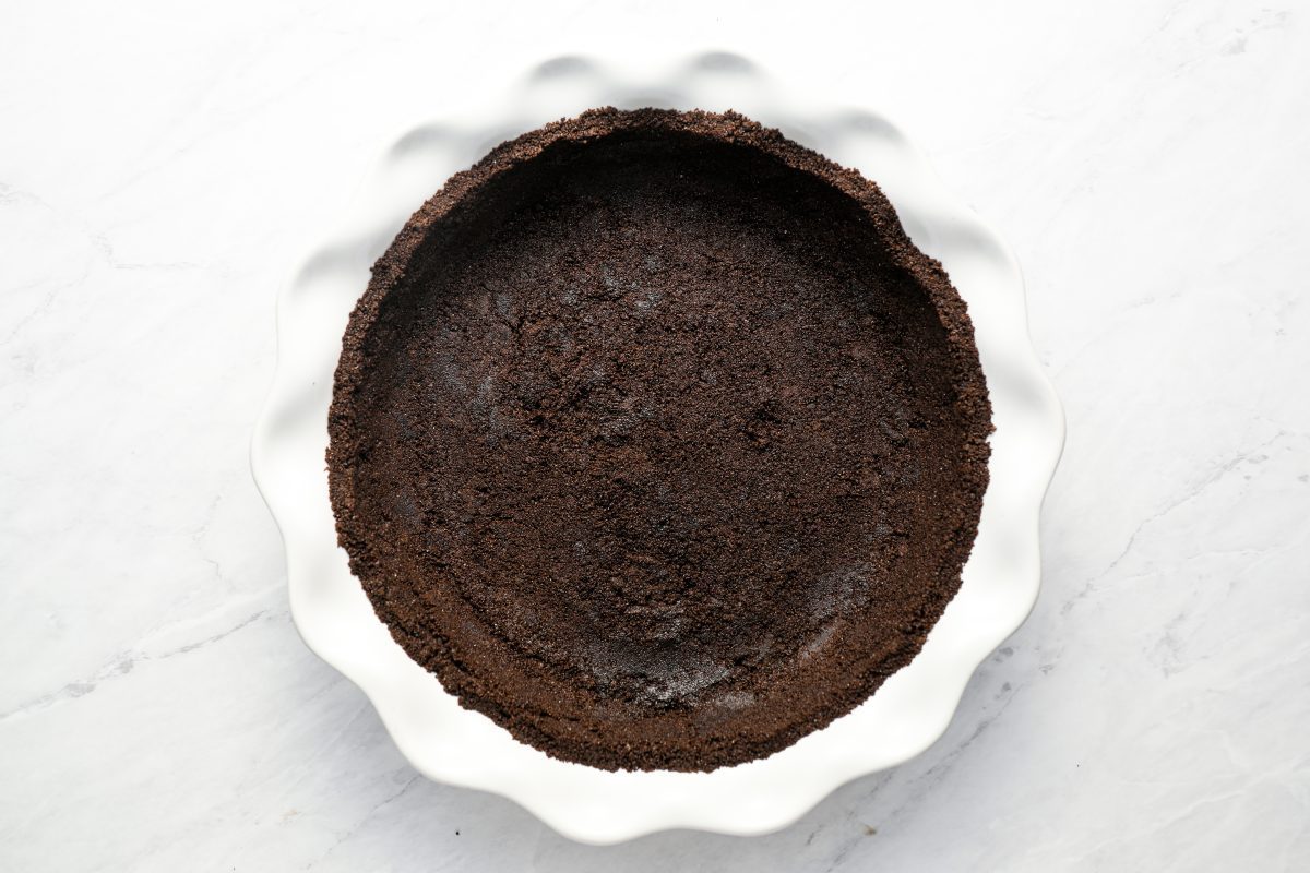 oreo and butter crust pressed in to deep-dish 9-inch pie pan