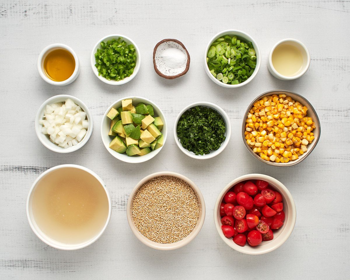 ingredients for southwestern quinoa salad