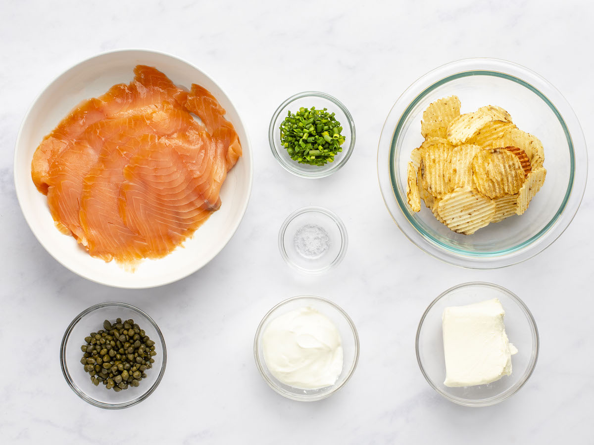 ingredients for smoked salmon crisps