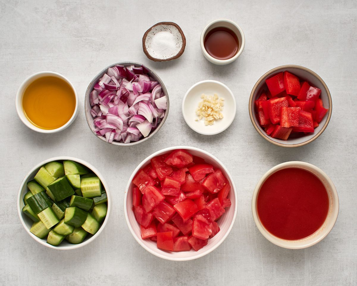 ingredients for gazpacho andaluz