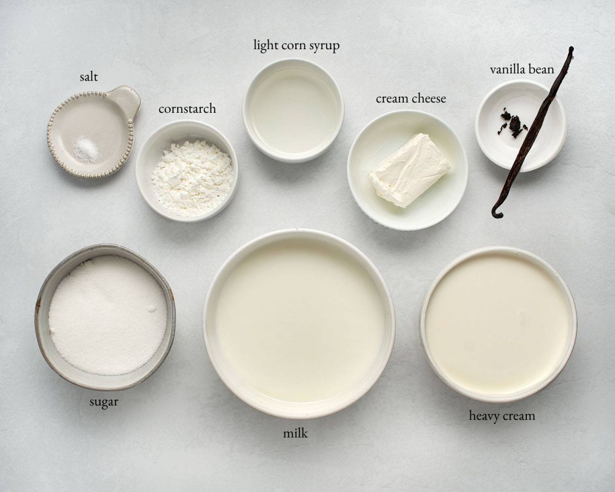 vanilla ice cream ingredients with labels