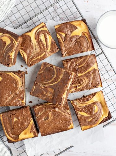 baileys cheesecake marbled brownies