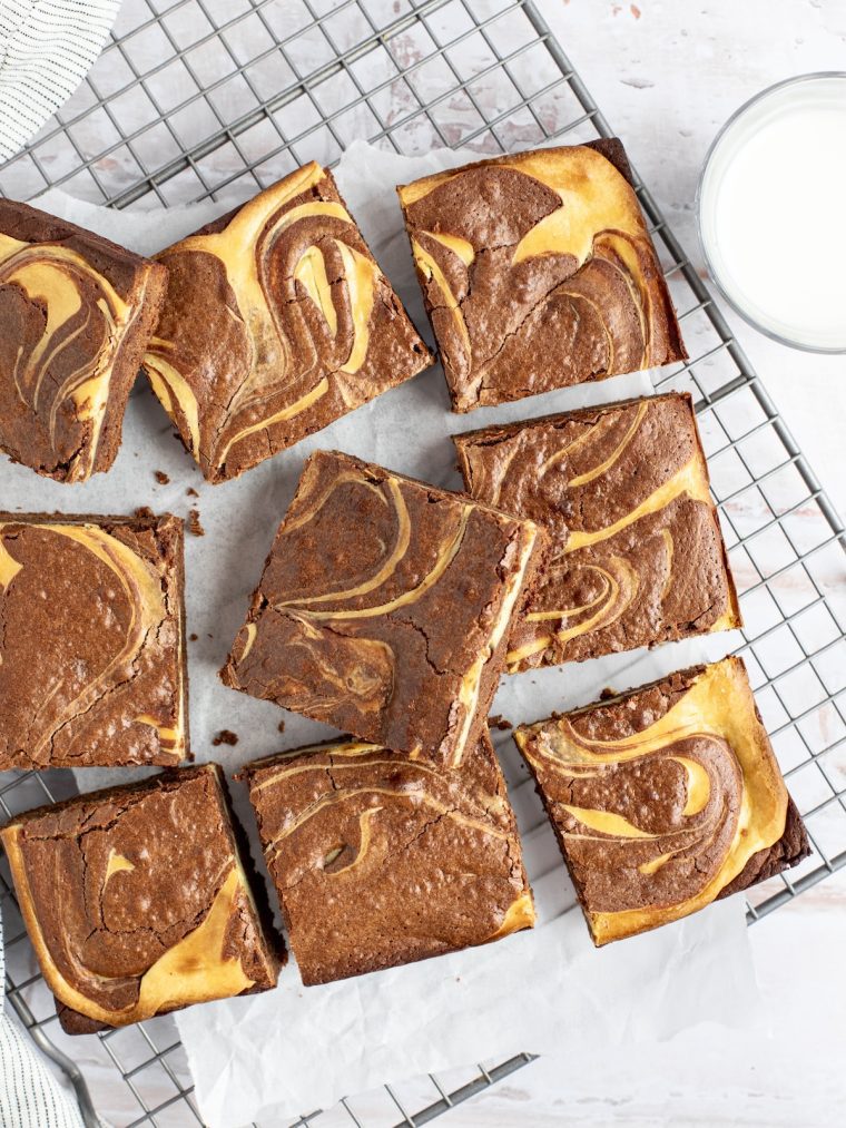 baileys cheesecake marbled brownies