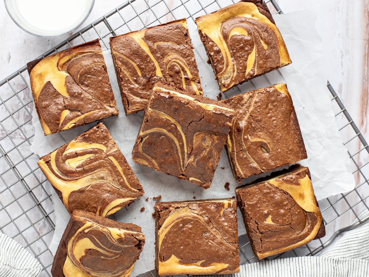 baileys cheesecake marbled brownies