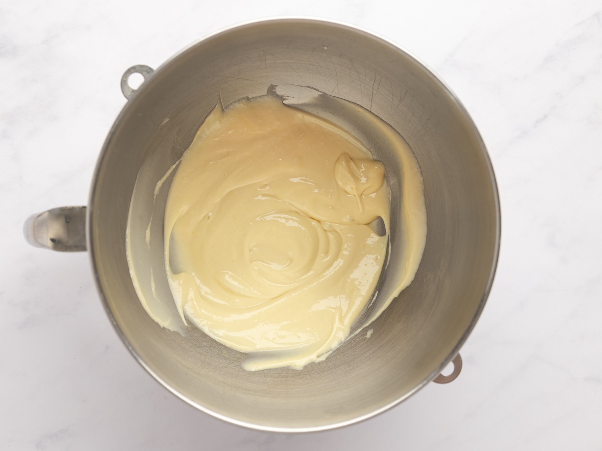 cheesecake filling mixture in bowl