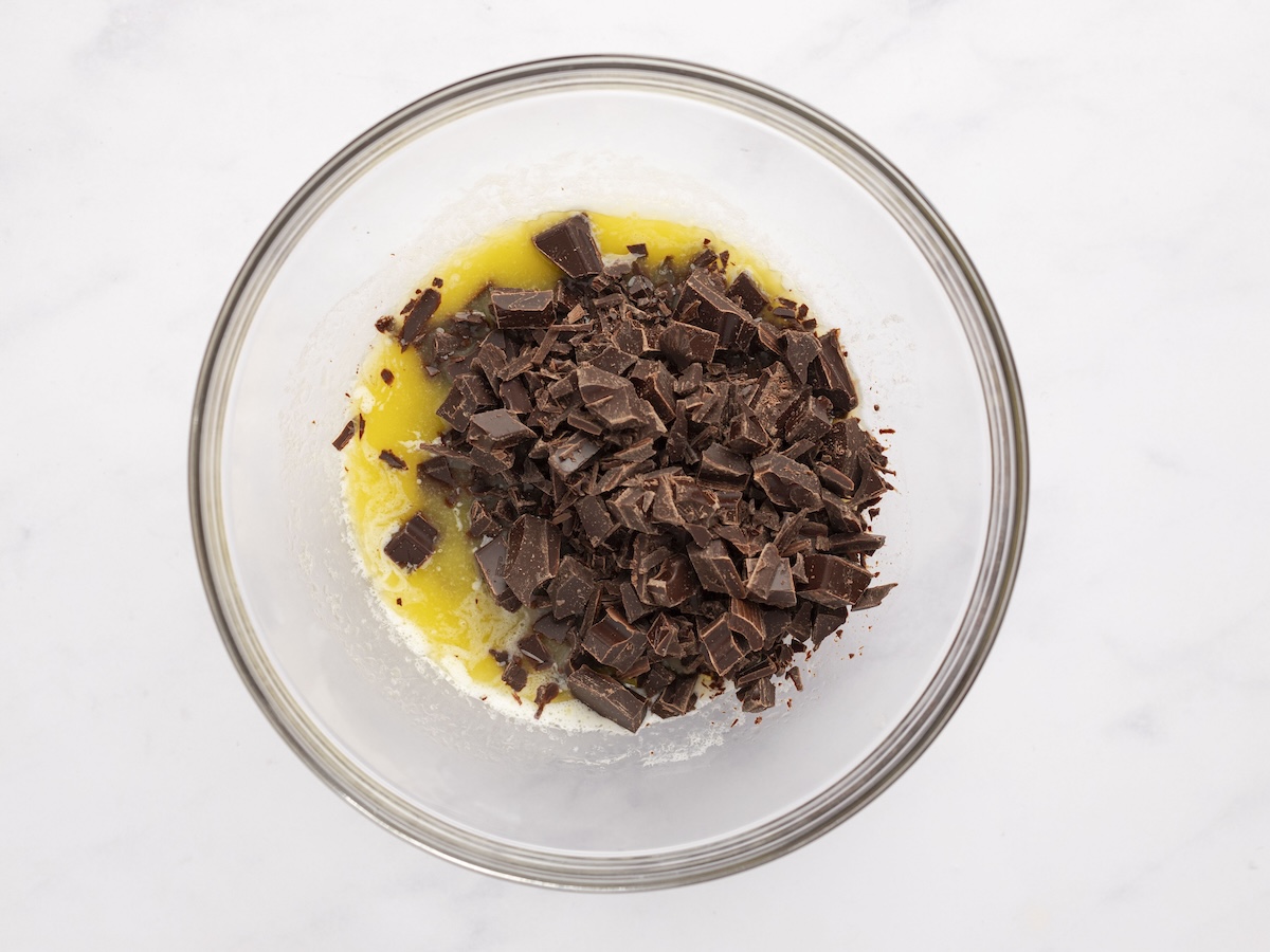 chocolate and butter in bowl