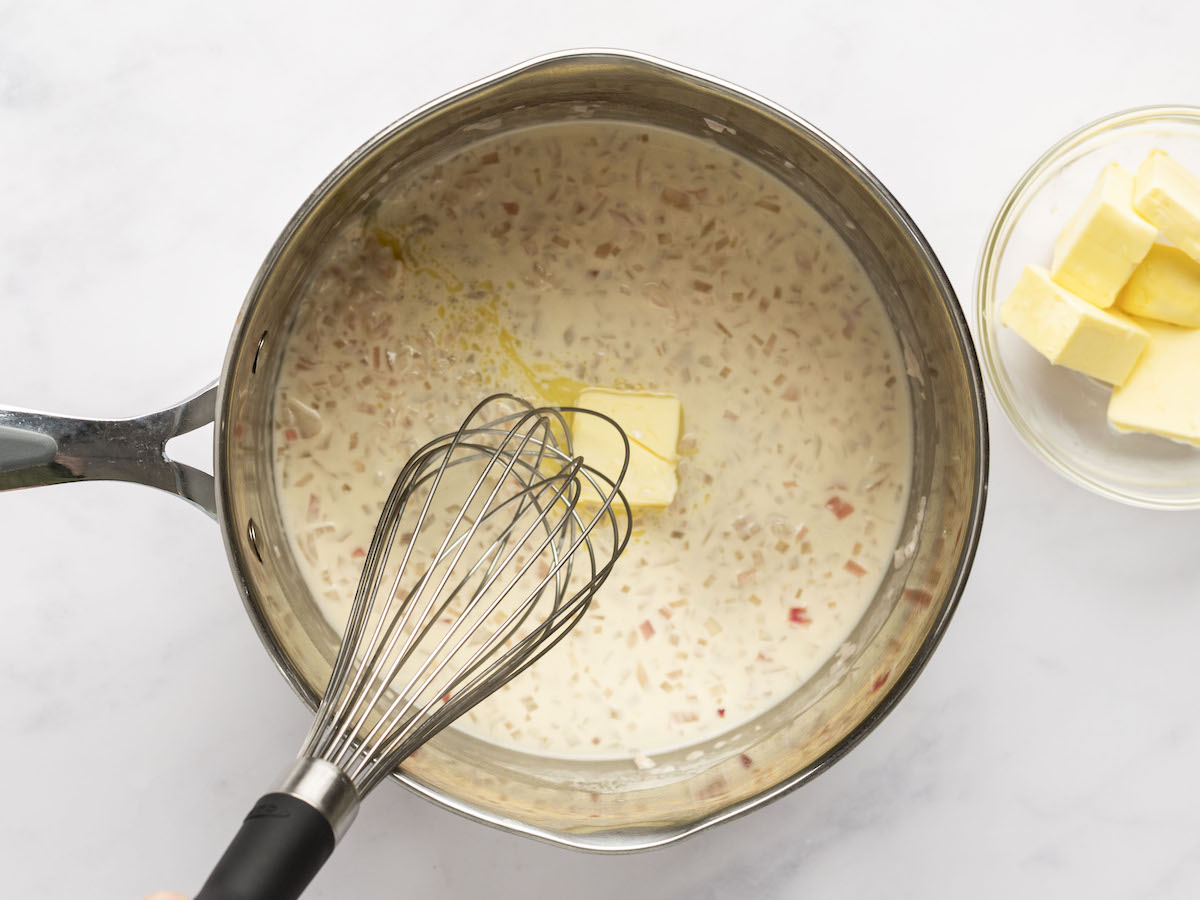 whisking in the butter