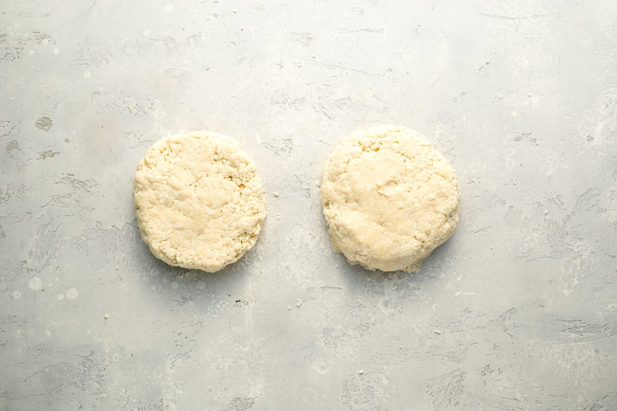 two 5-inch discs of dough