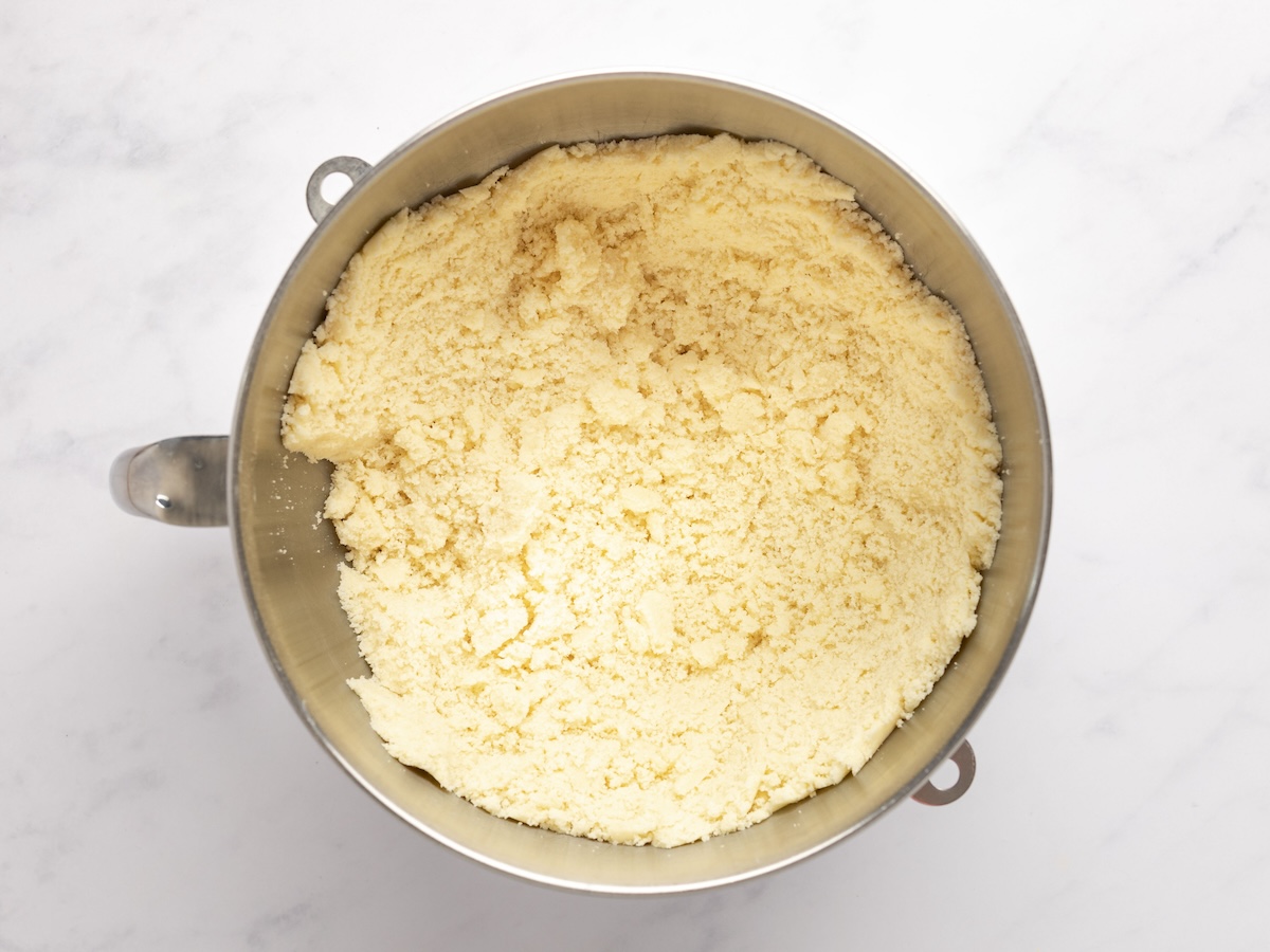 butter combined with dry ingredients