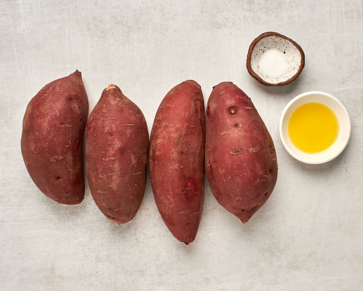 ingredients to make baked sweet potatoes