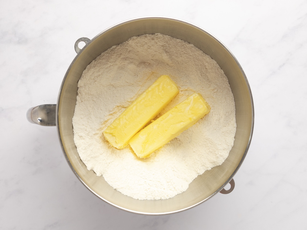 butter added to dry ingredients