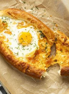 khachapuri on baking sheet