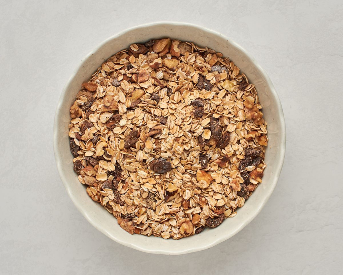 mixed oat mixture in bowl