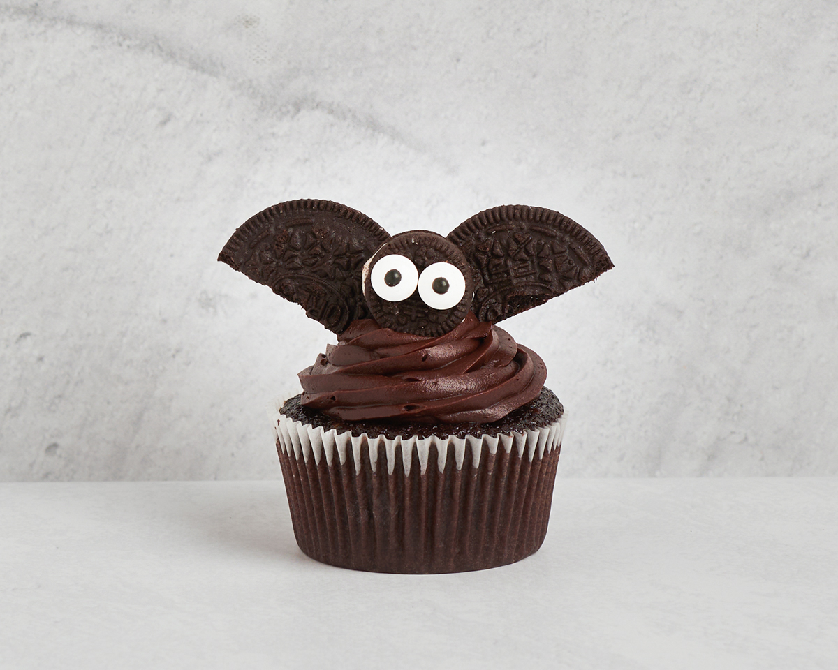 assembled bat cupcake