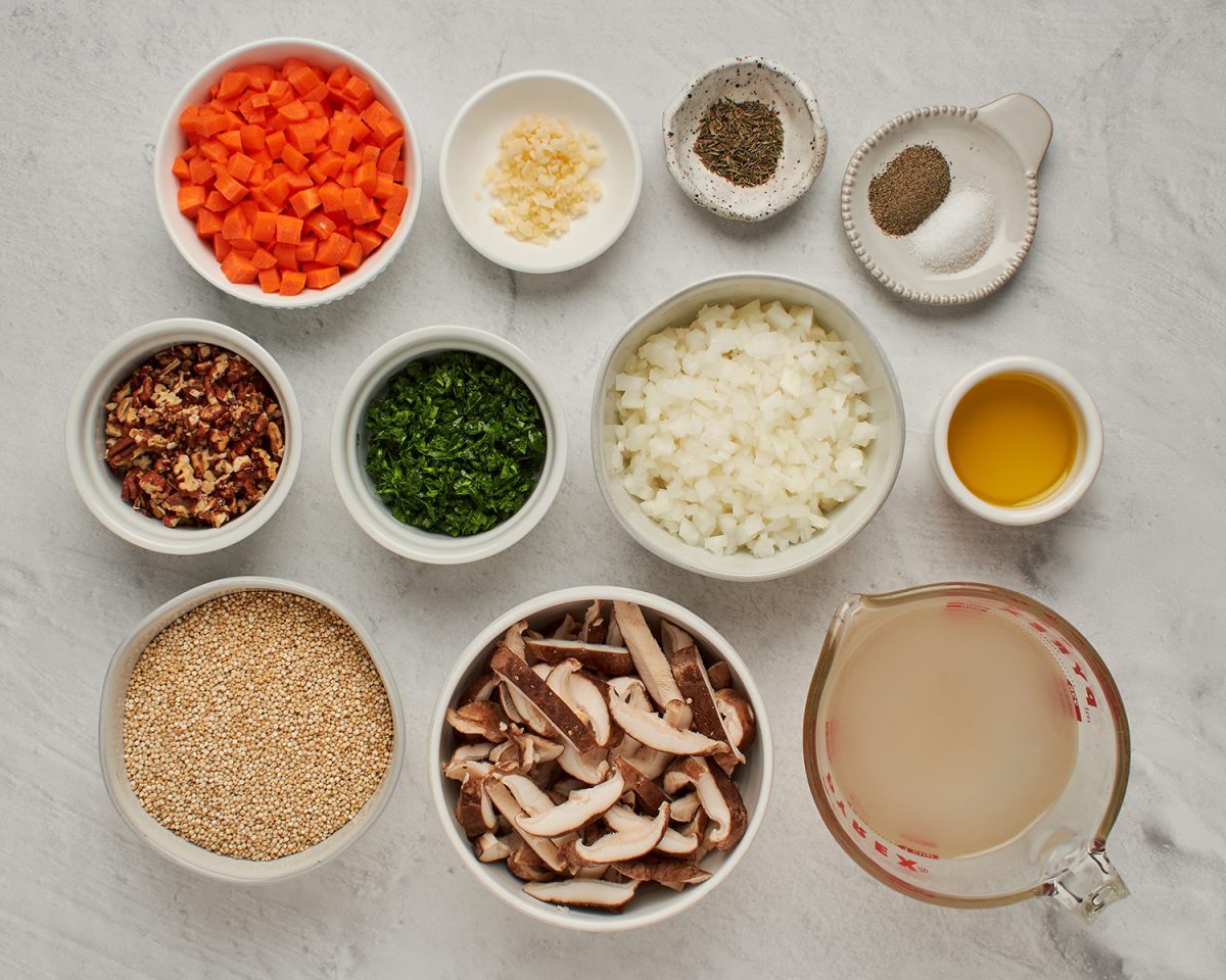 ingredients for quinoa pilaf