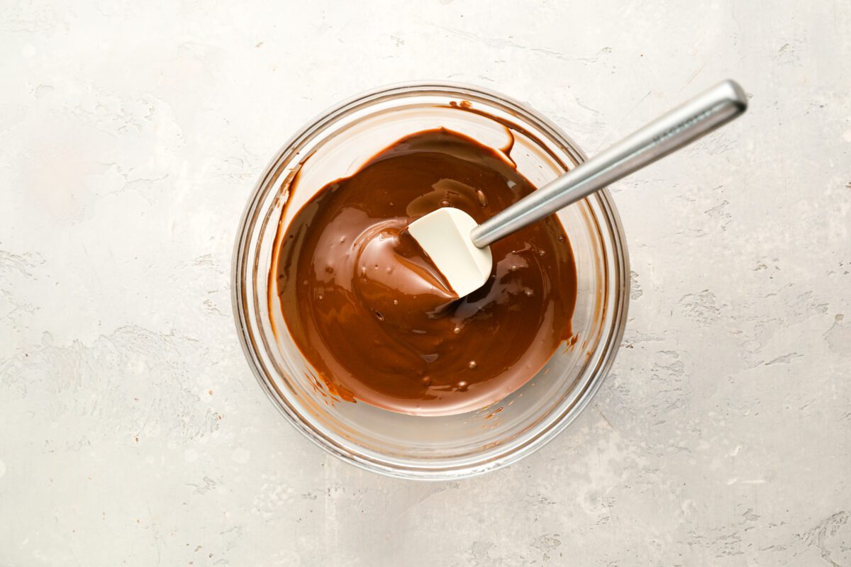 melted chocolate mixture in bowl.